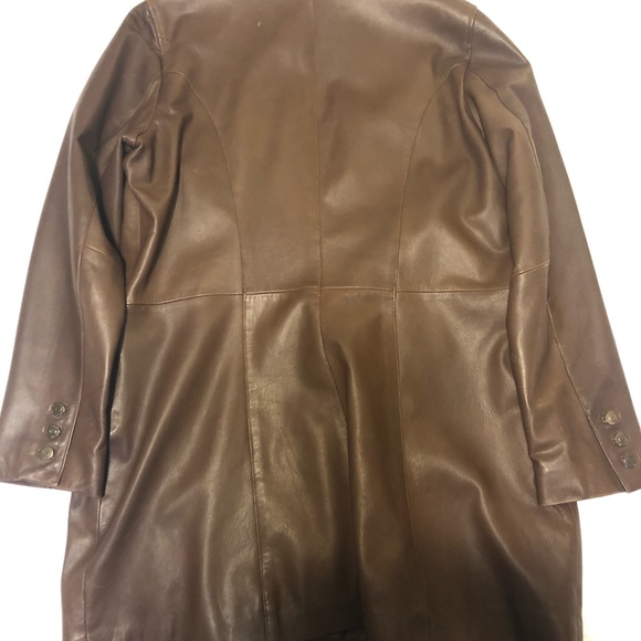 Nicole Miller Genuine Brown Leather Jacket - Picture 4 of 7